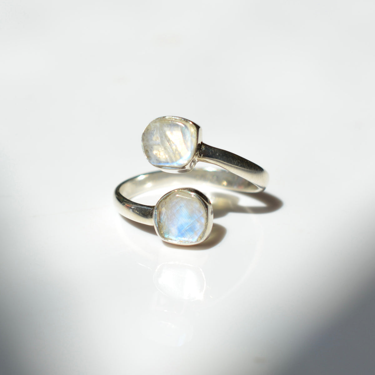Antique 18K Moonstone Bypass Ring