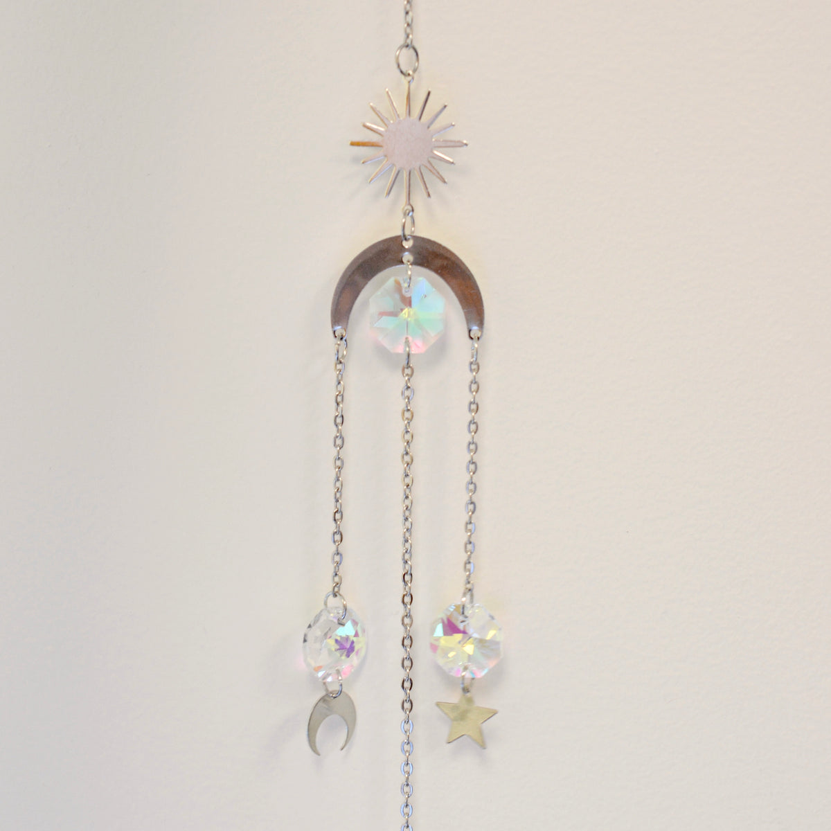 Crystal Sun Star Moon Suncatcher Silver Ascend Crystals Salem 0928