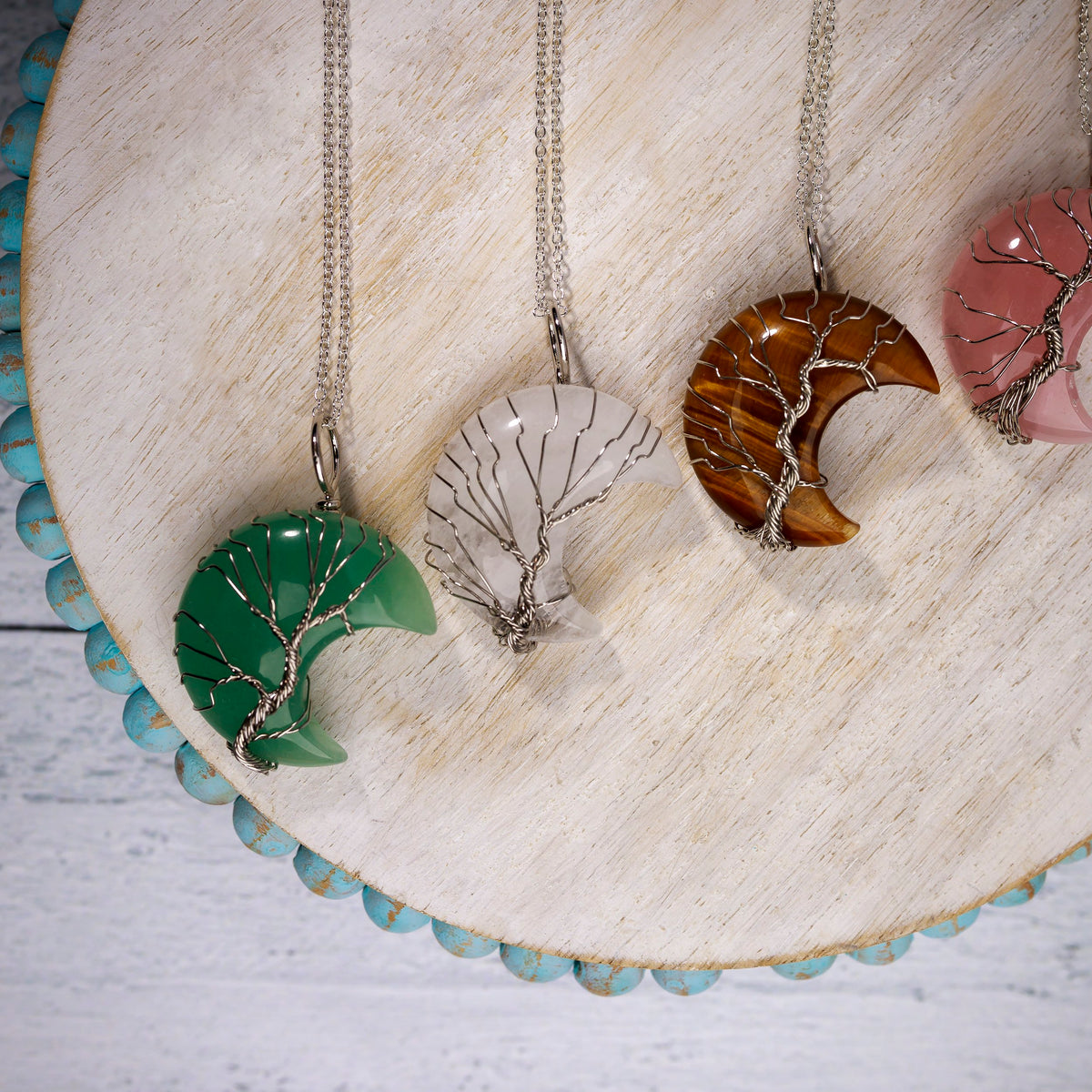 Tree of Life Crescent Moon Necklace - Silver | ASCEND
