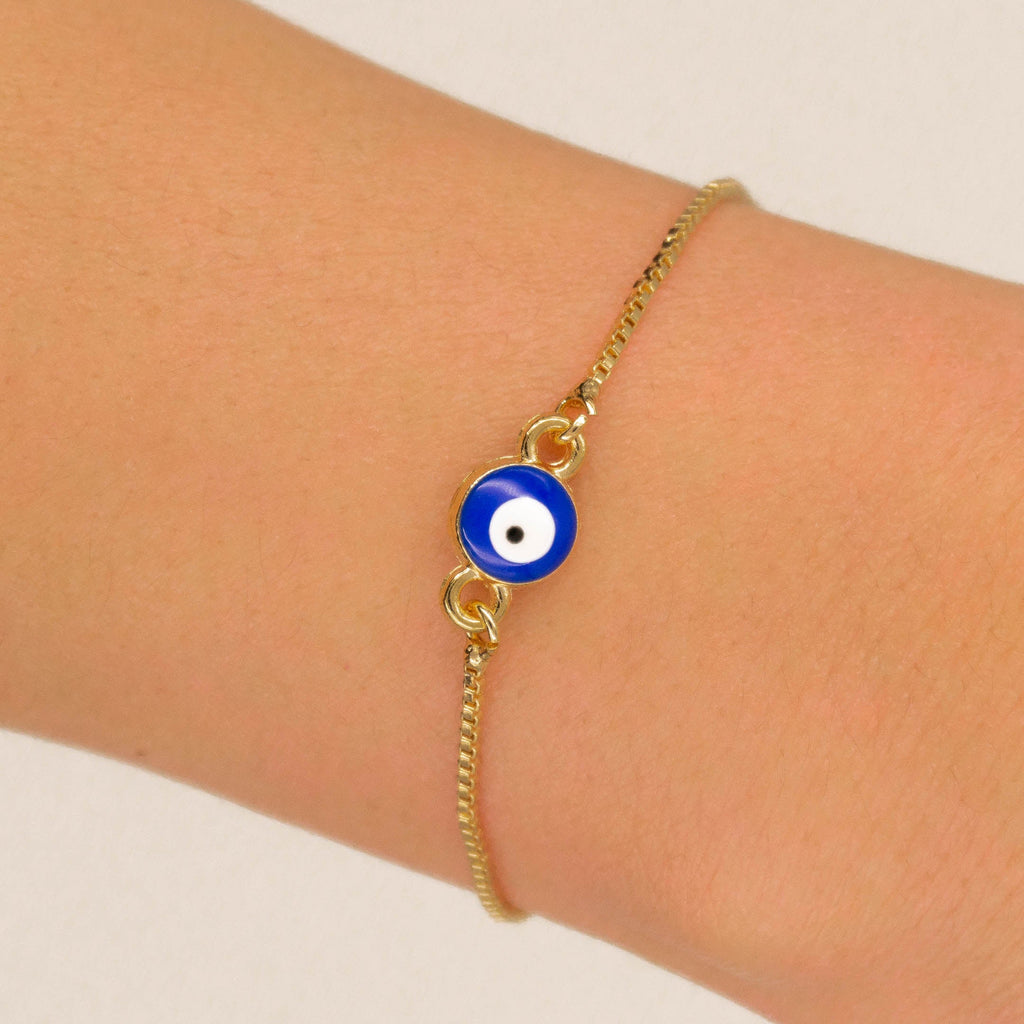Adjustable Evil Eye Bracelet - Gold