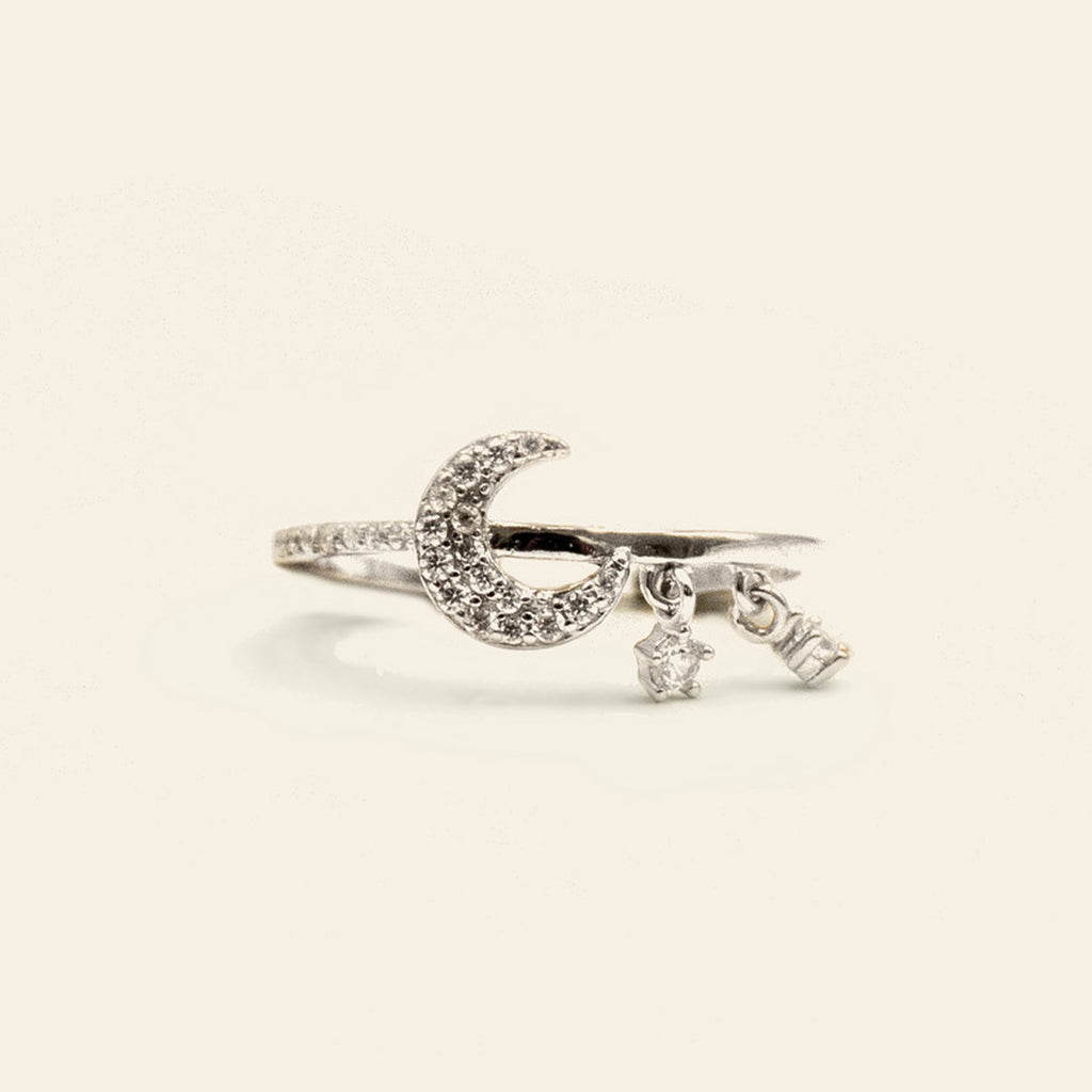 Over The Moon Charm Ring