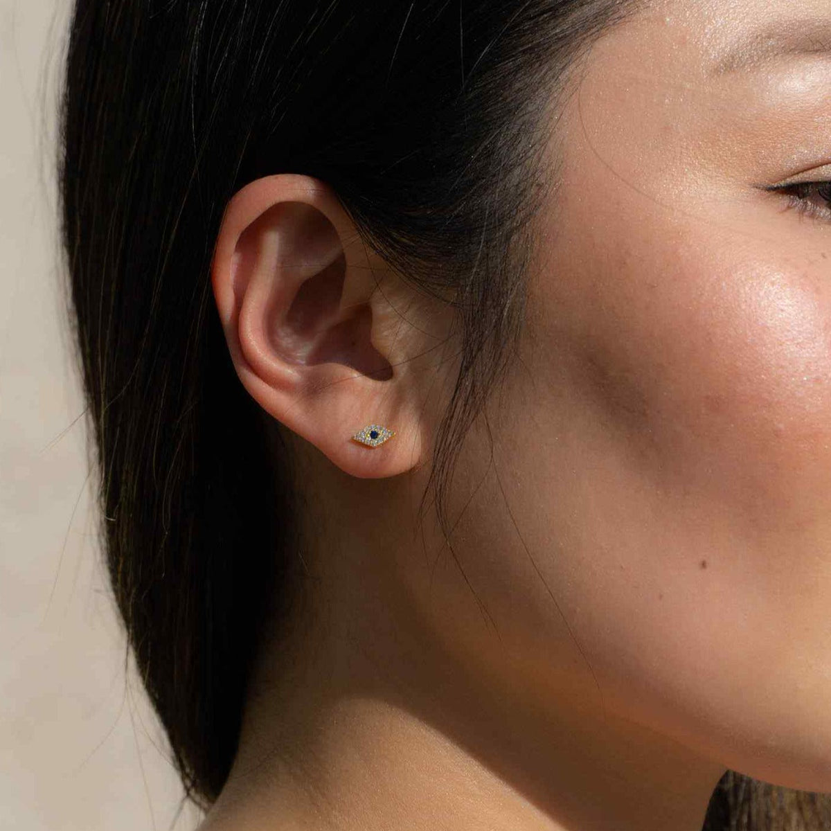 Tiny evil eye clearance earrings