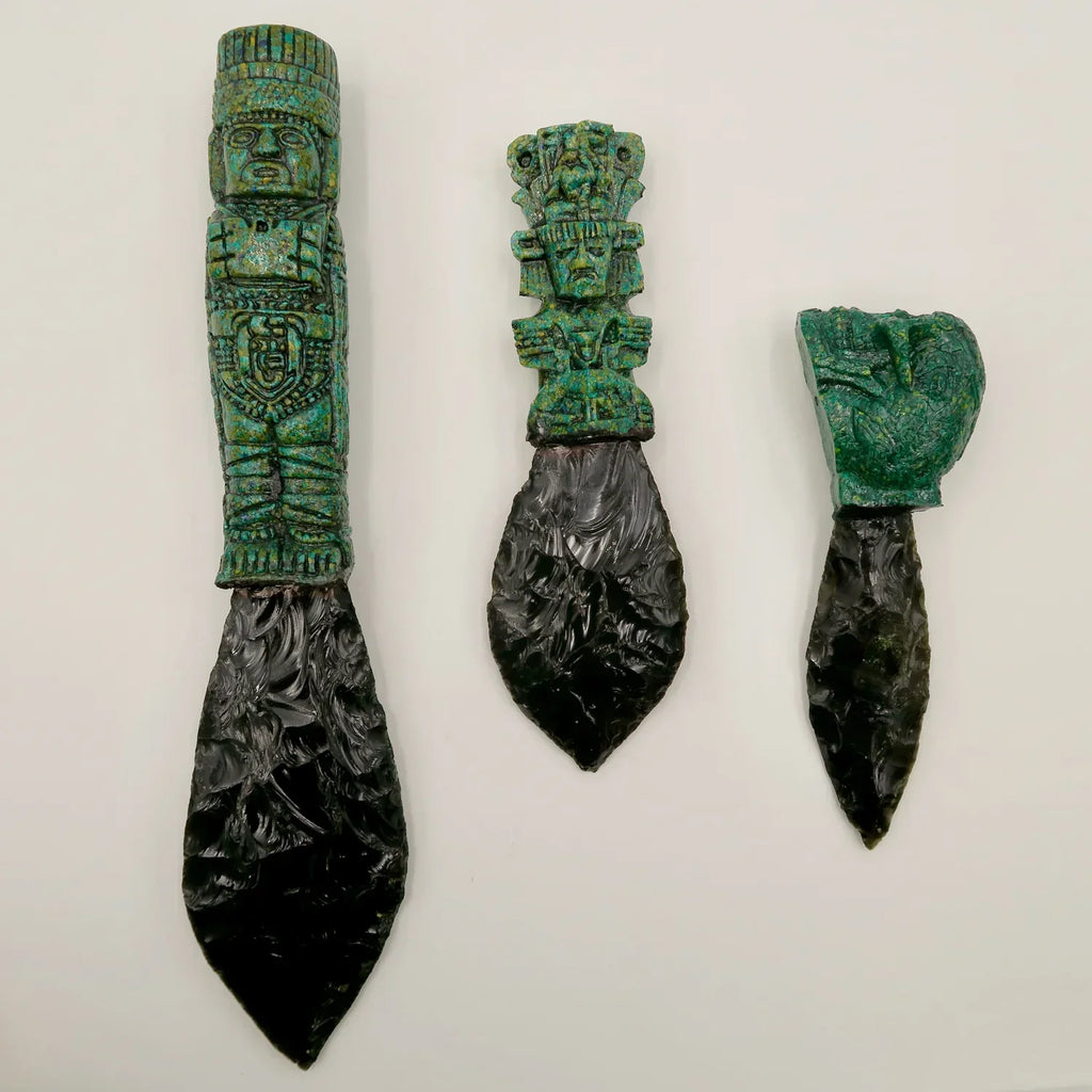 Black Obsidian Aztec Athame Knives | ASCEND