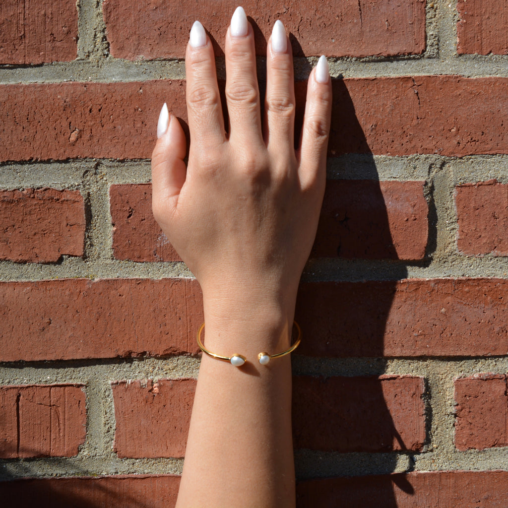 Gold Vermeil Pearl Bangle