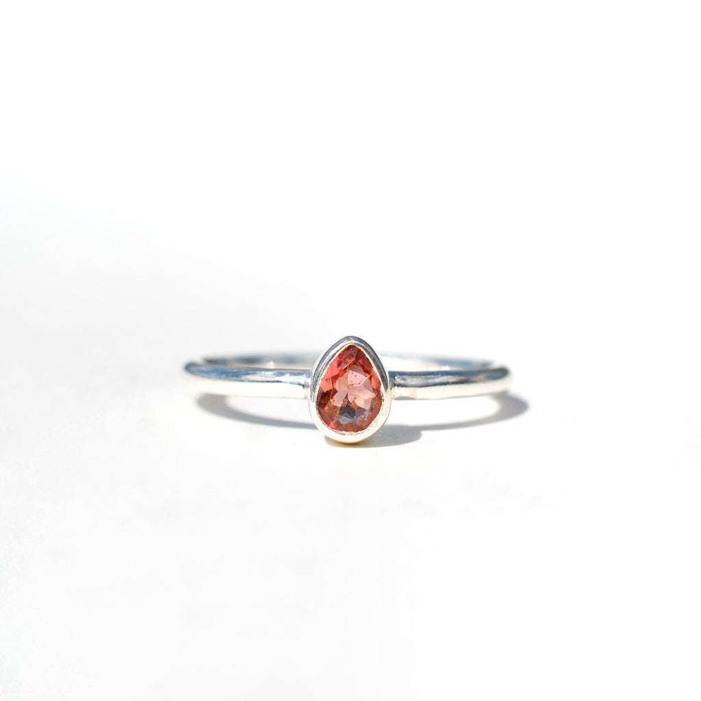 Bezel Set Faceted Watermelon Tourmaline Ring