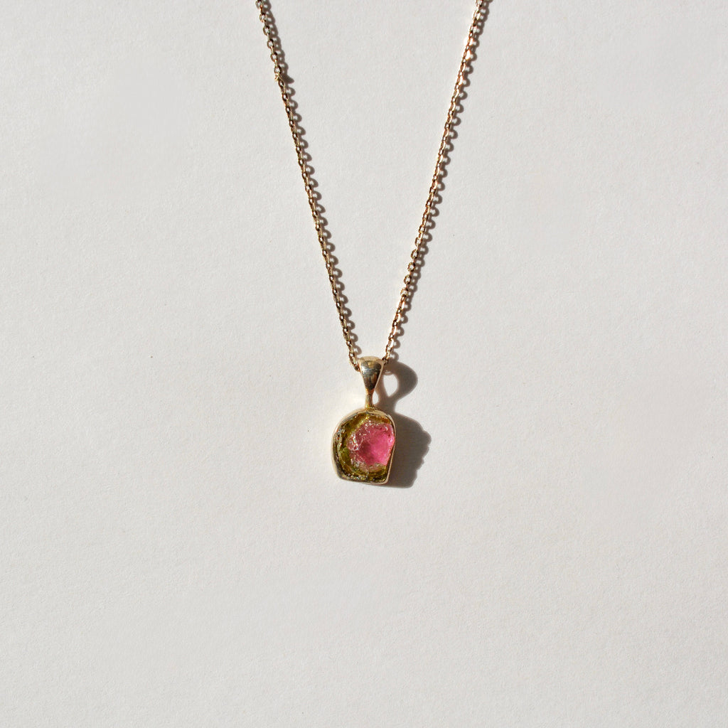 Bezel Set Rough Cut Crystal Necklace