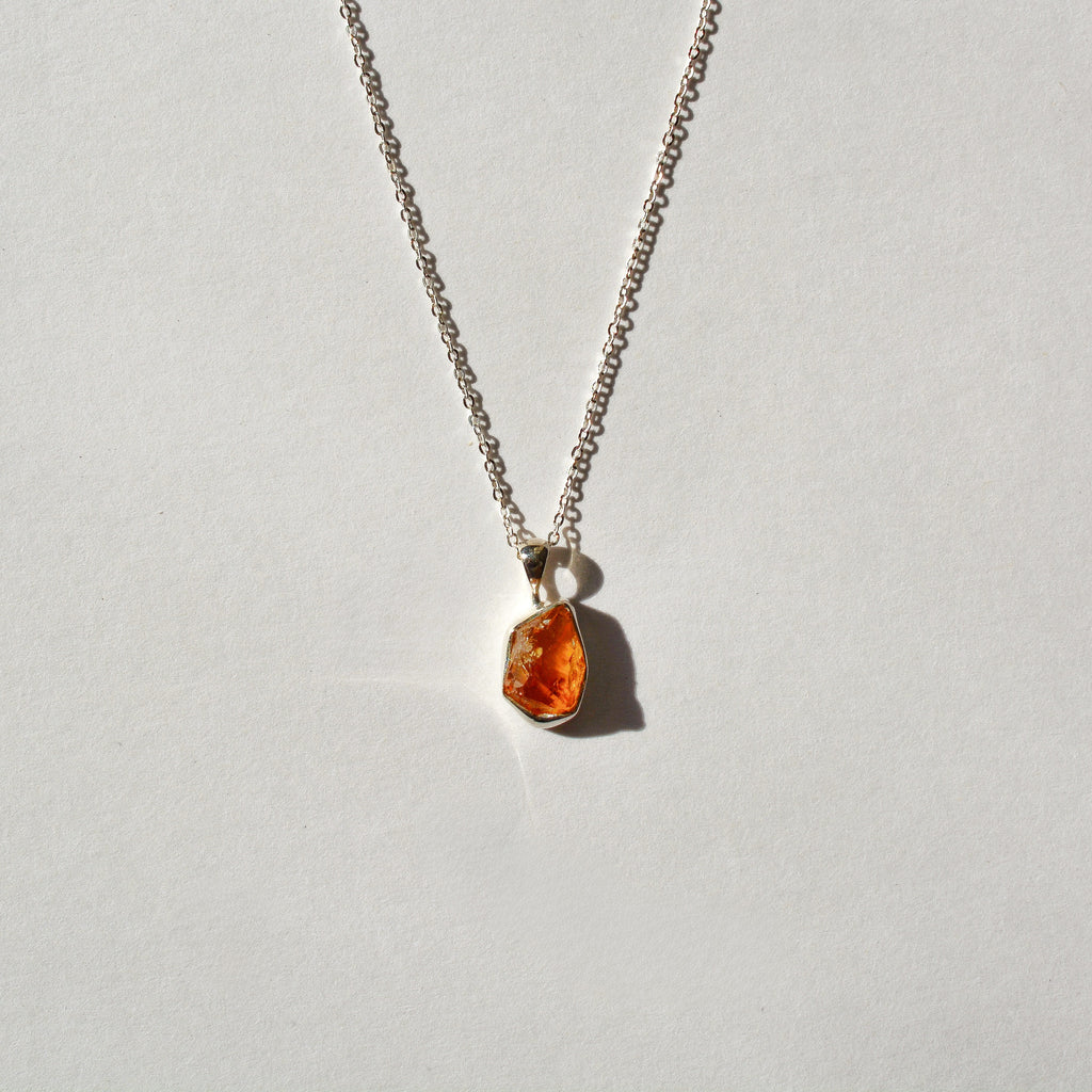 Bezel Set Rough Cut Crystal Necklace