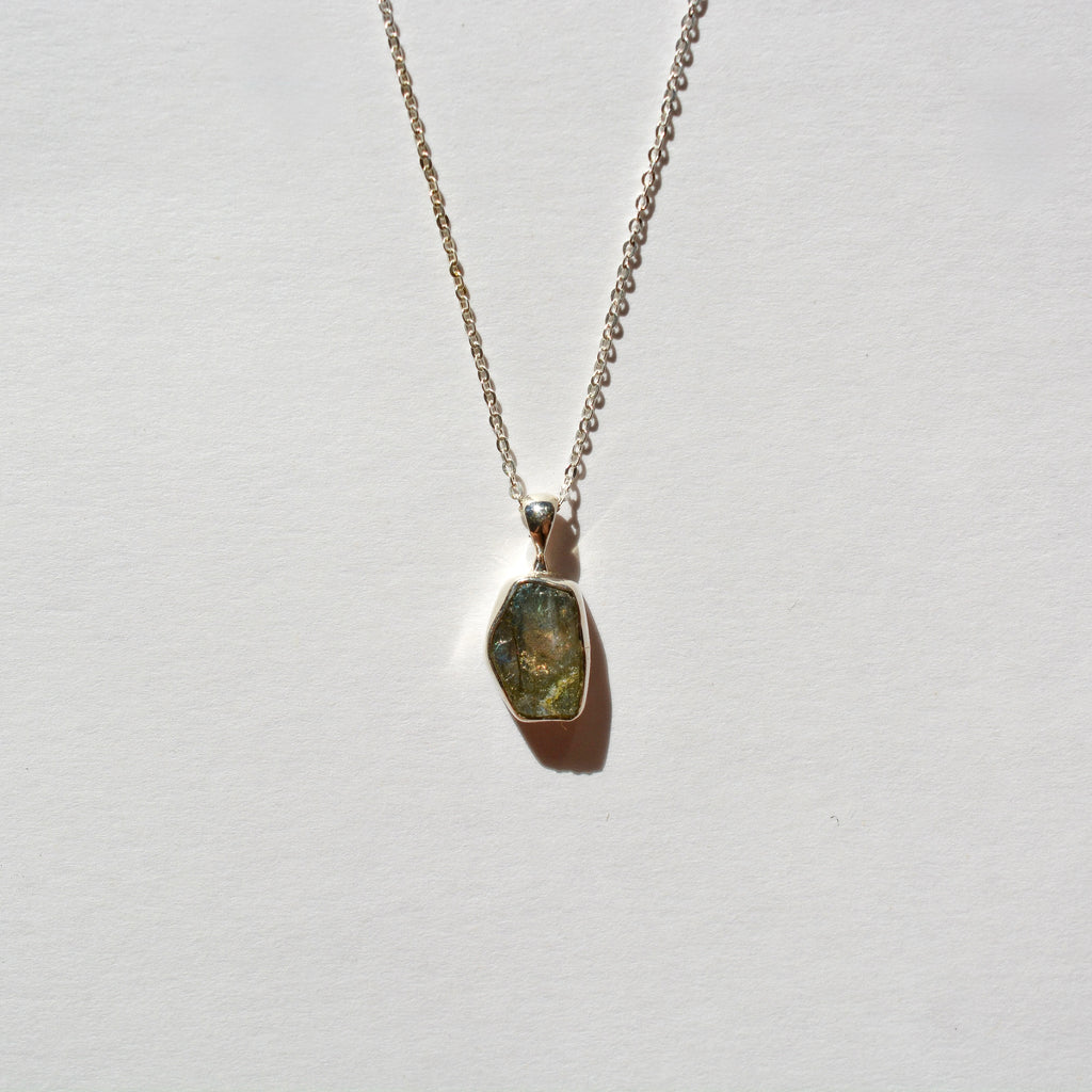 Bezel Set Rough Cut Crystal Necklace