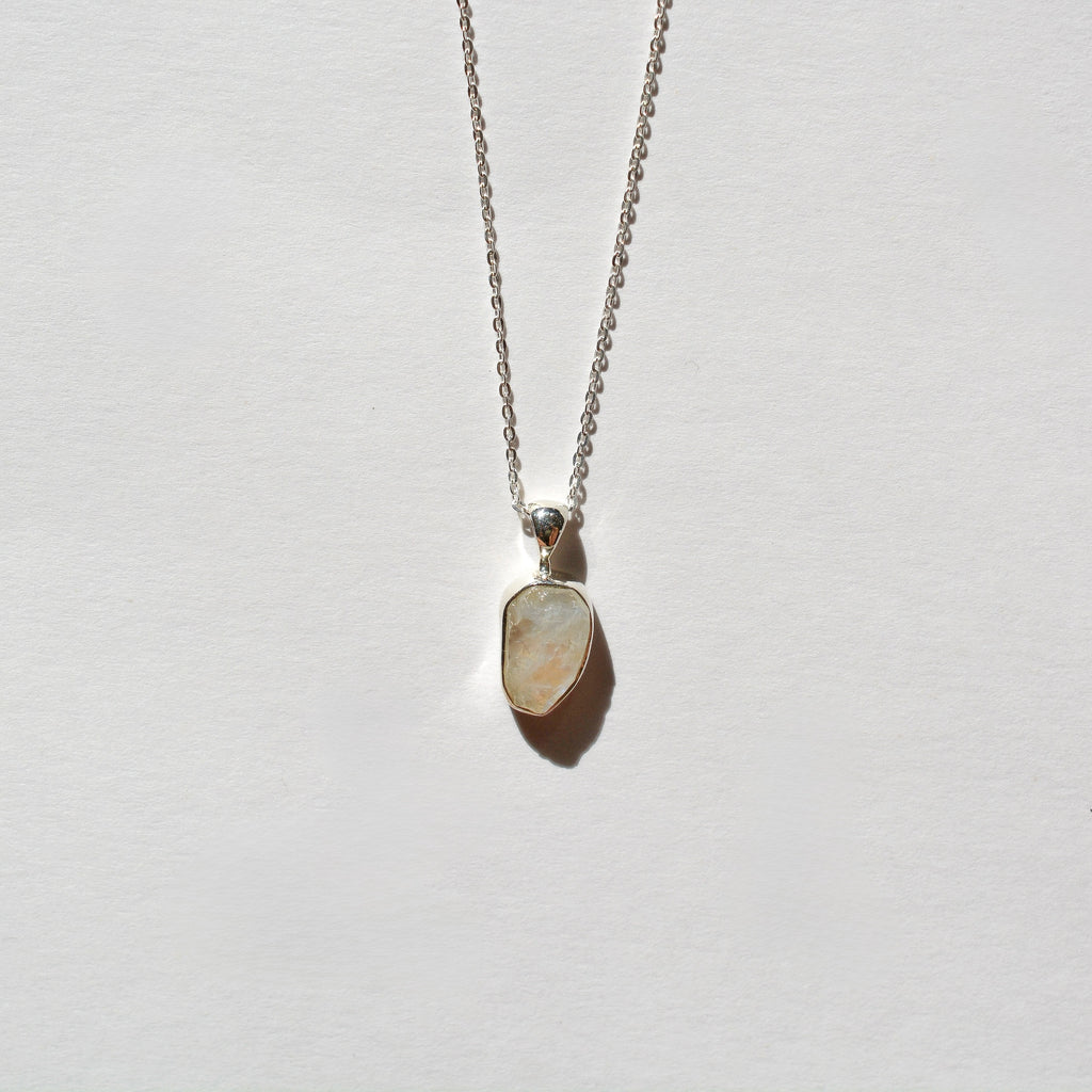 Bezel Set Rough Cut Crystal Necklace