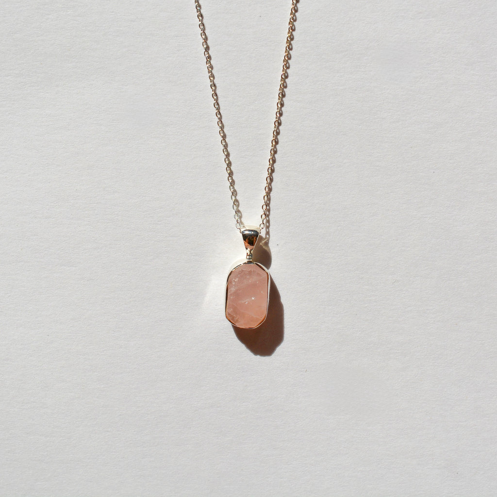 Bezel Set Rough Cut Crystal Necklace