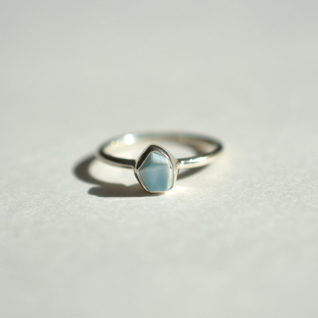 Bezel Set Larimar Ring