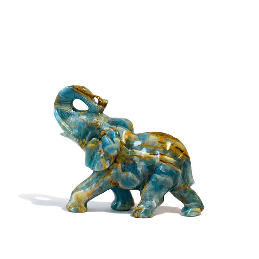 Blue Lemurian Quartz Elephant - Gallery Piece