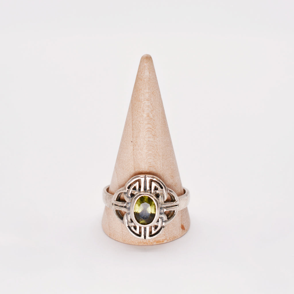 Celtic Shield Moldavite Ring