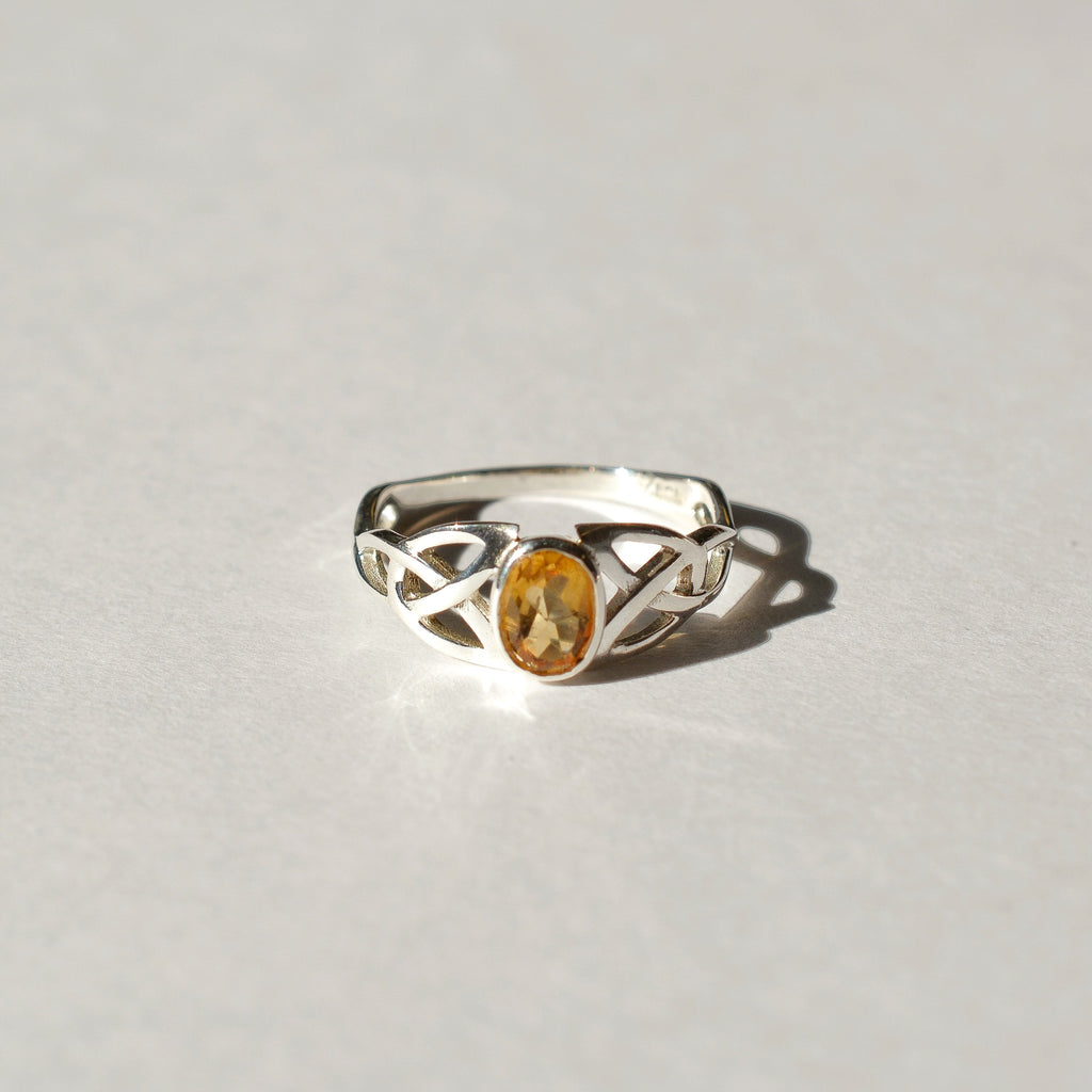 Celtic Trinity Knot Gemstone Ring
