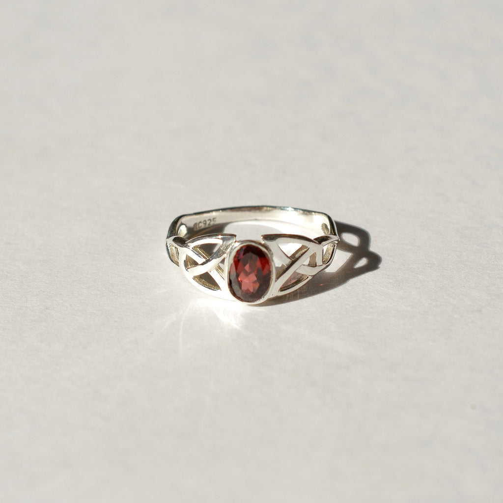 Celtic Trinity Knot Gemstone Ring