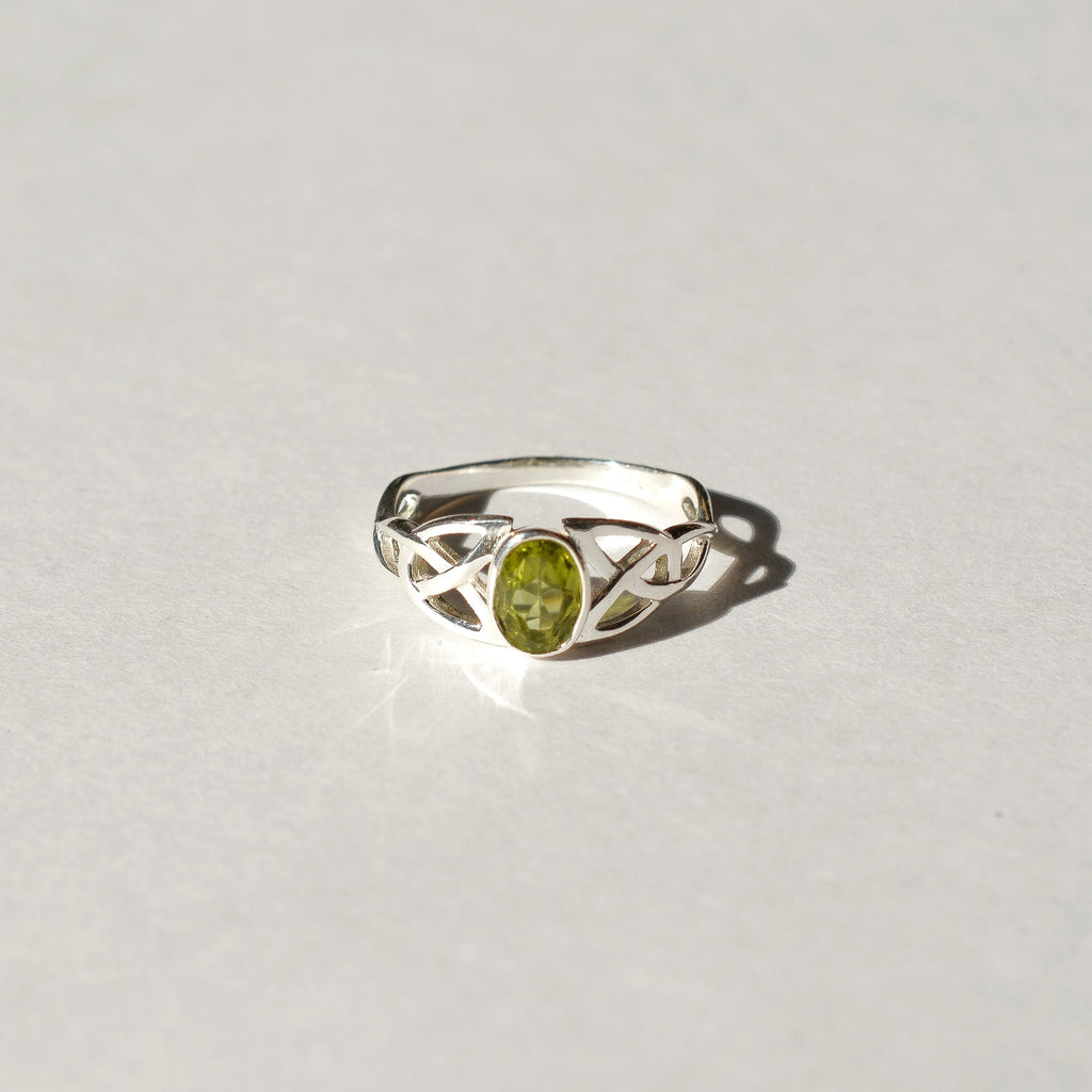 Celtic Trinity Knot Gemstone Ring
