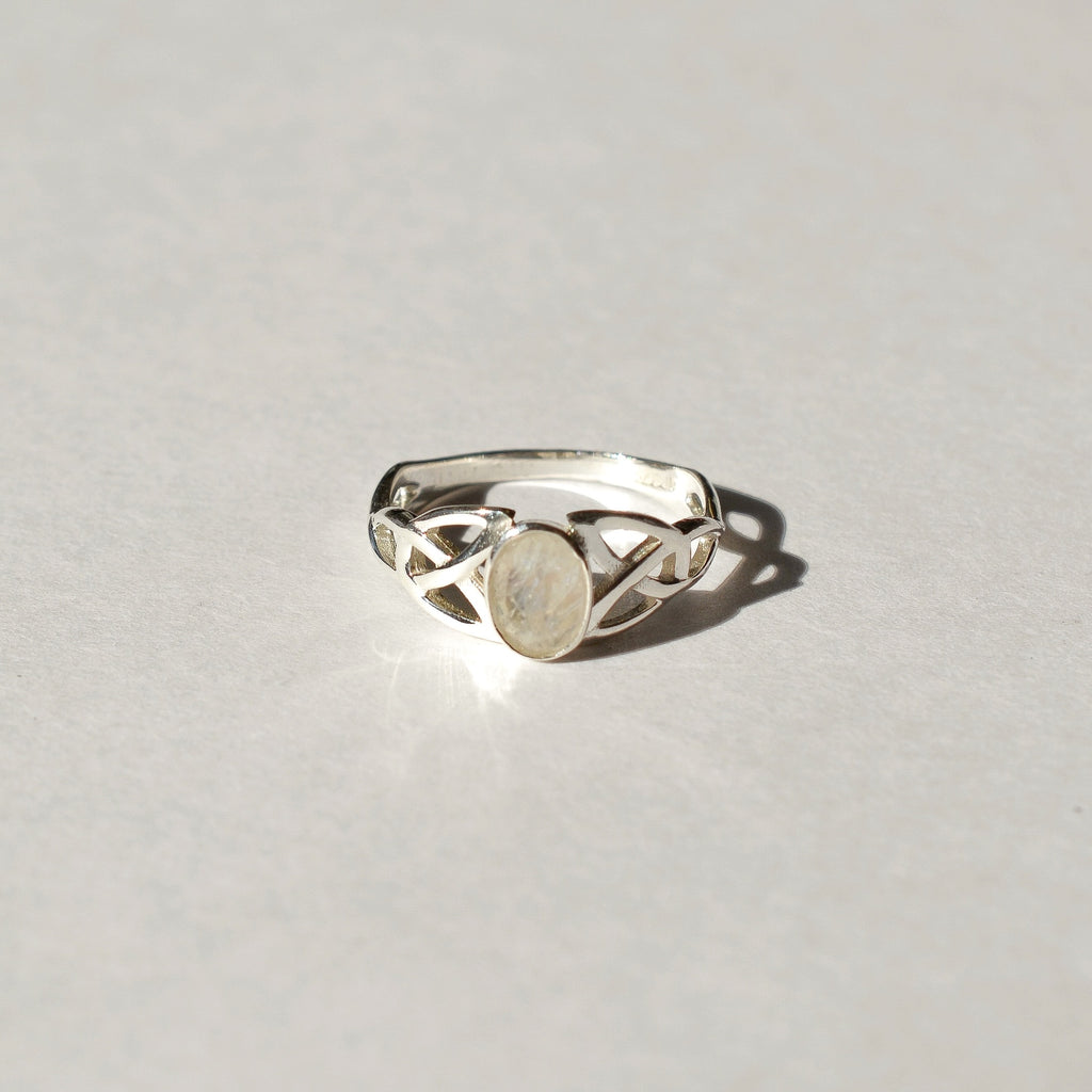 Celtic Trinity Knot Gemstone Ring