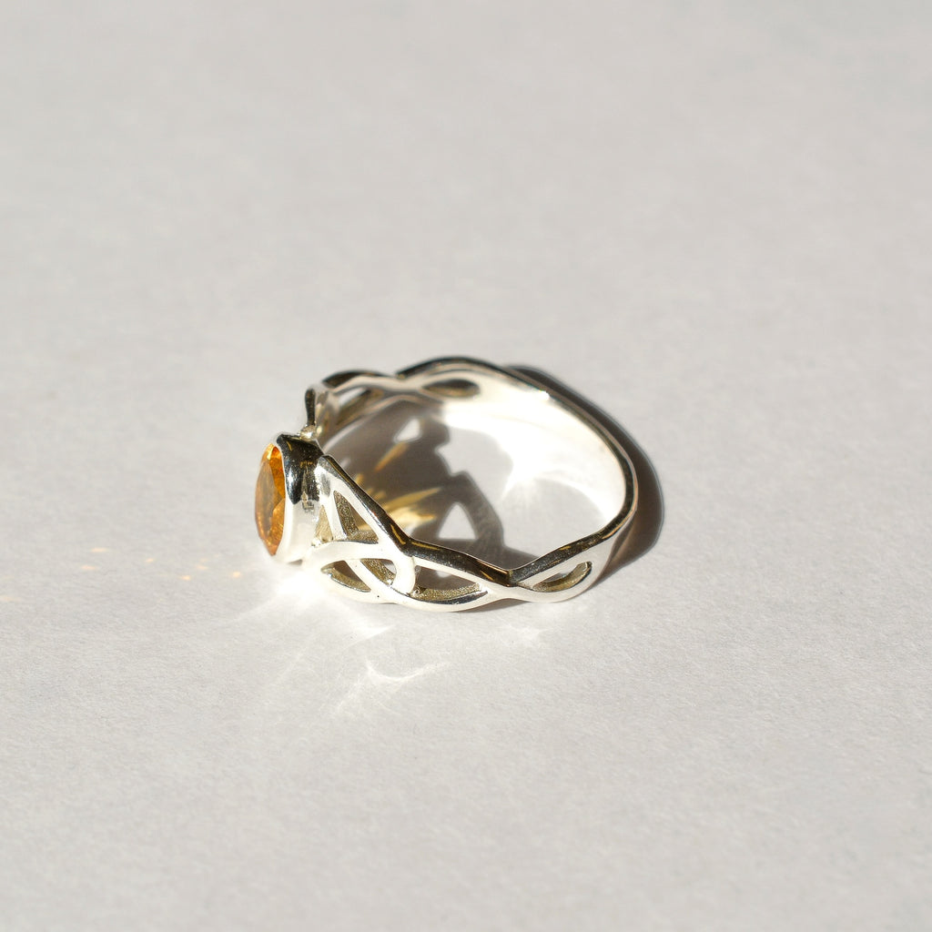 Celtic Trinity Knot Gemstone Ring