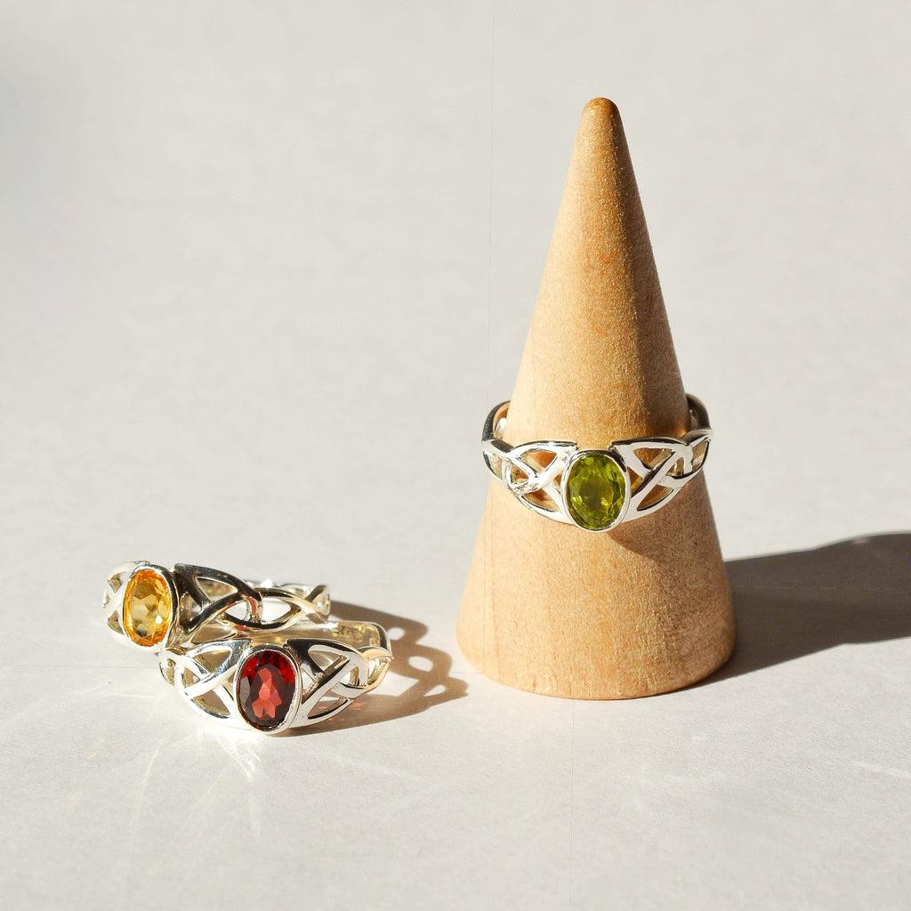 Celtic Trinity Knot Gemstone Ring