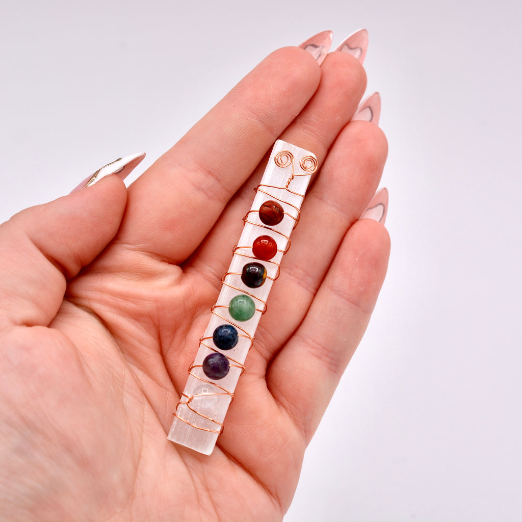 Chakra Glow Mini Selenite Wand