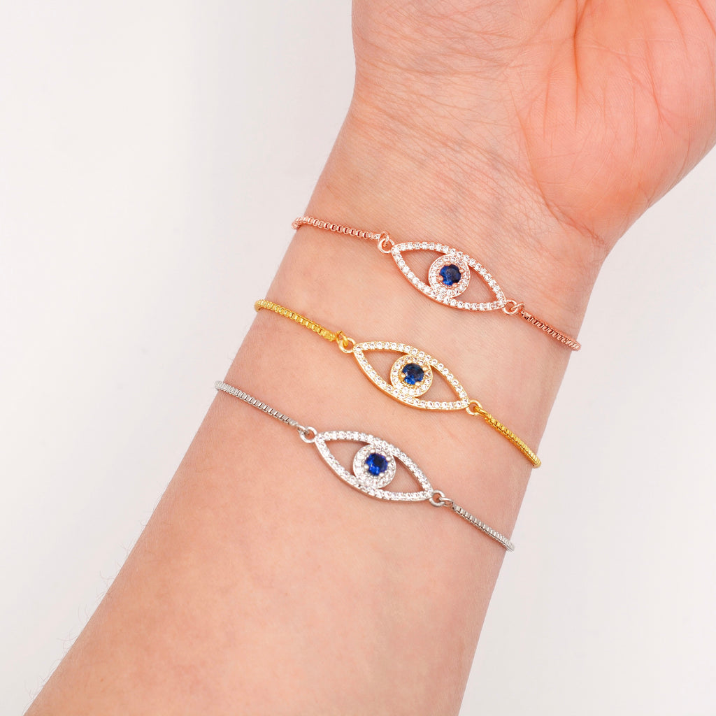Classic Evil Eye Slider Bracelet