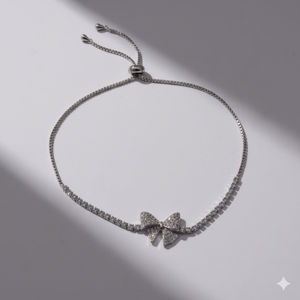 Crystal Bow Slider Bracelet