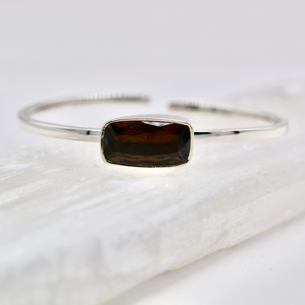Faceted Smoky Quartz Cuff