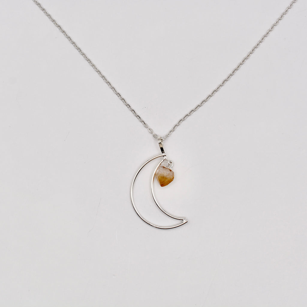 Celestial Crystal Crescent Necklace