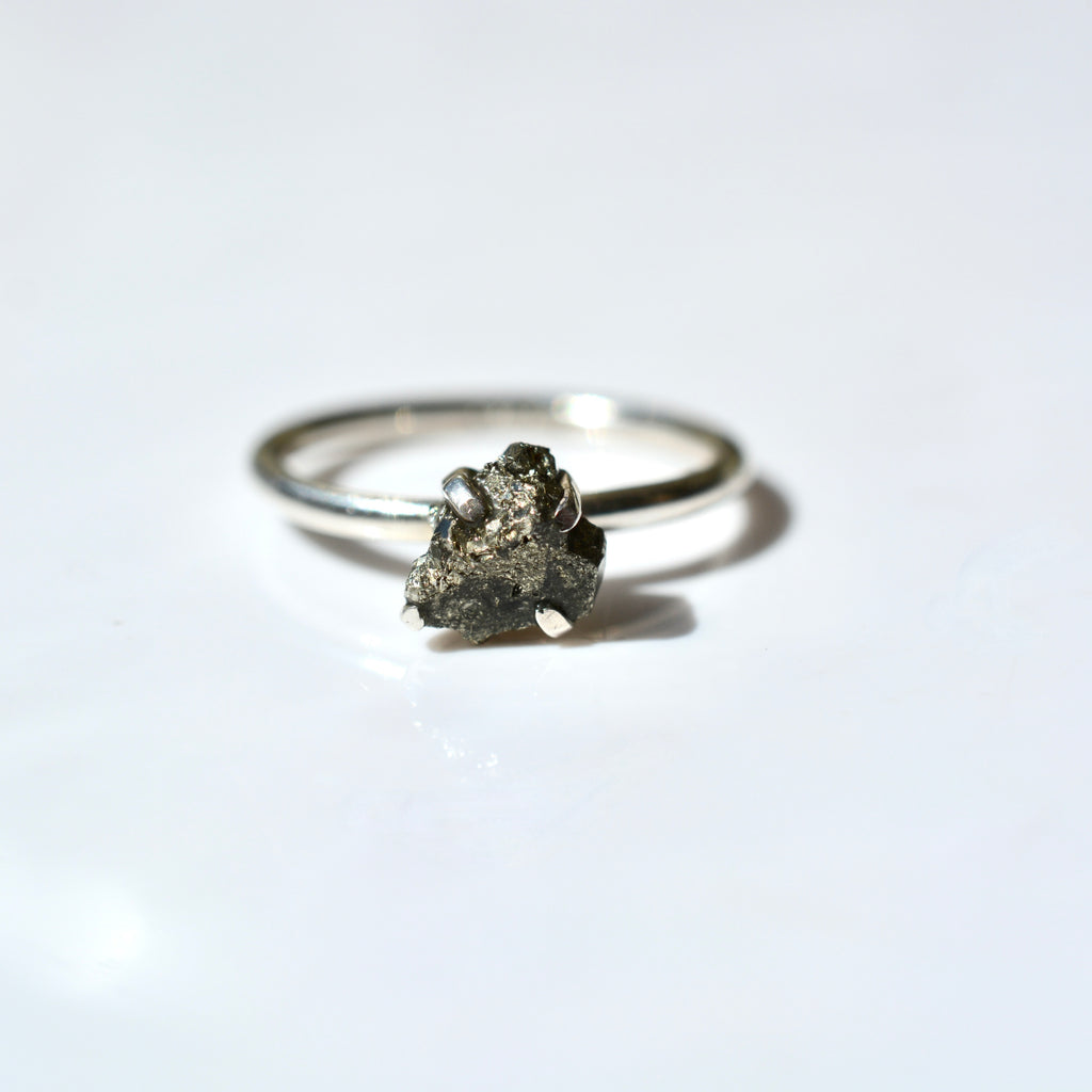 Rough Cut Pyrite Ring