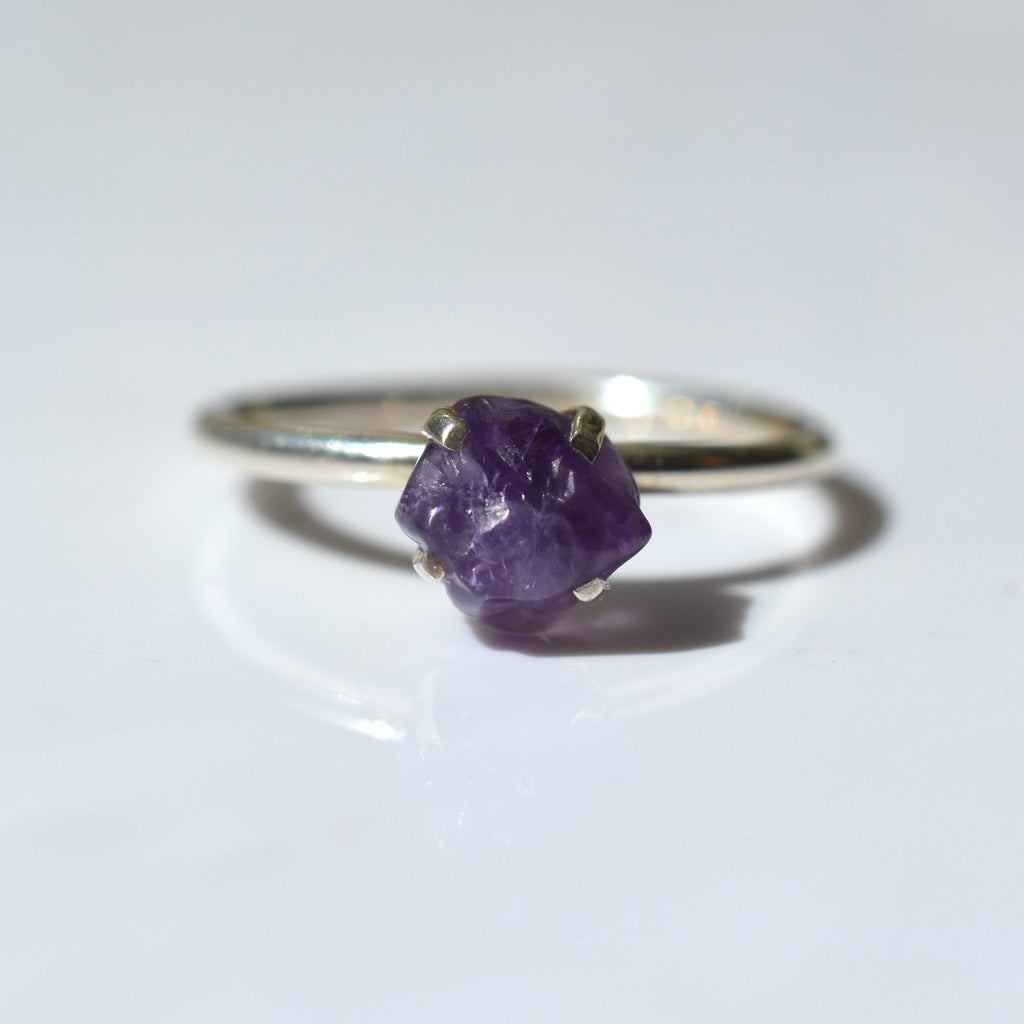 Rough Cut Amethyst Ring
