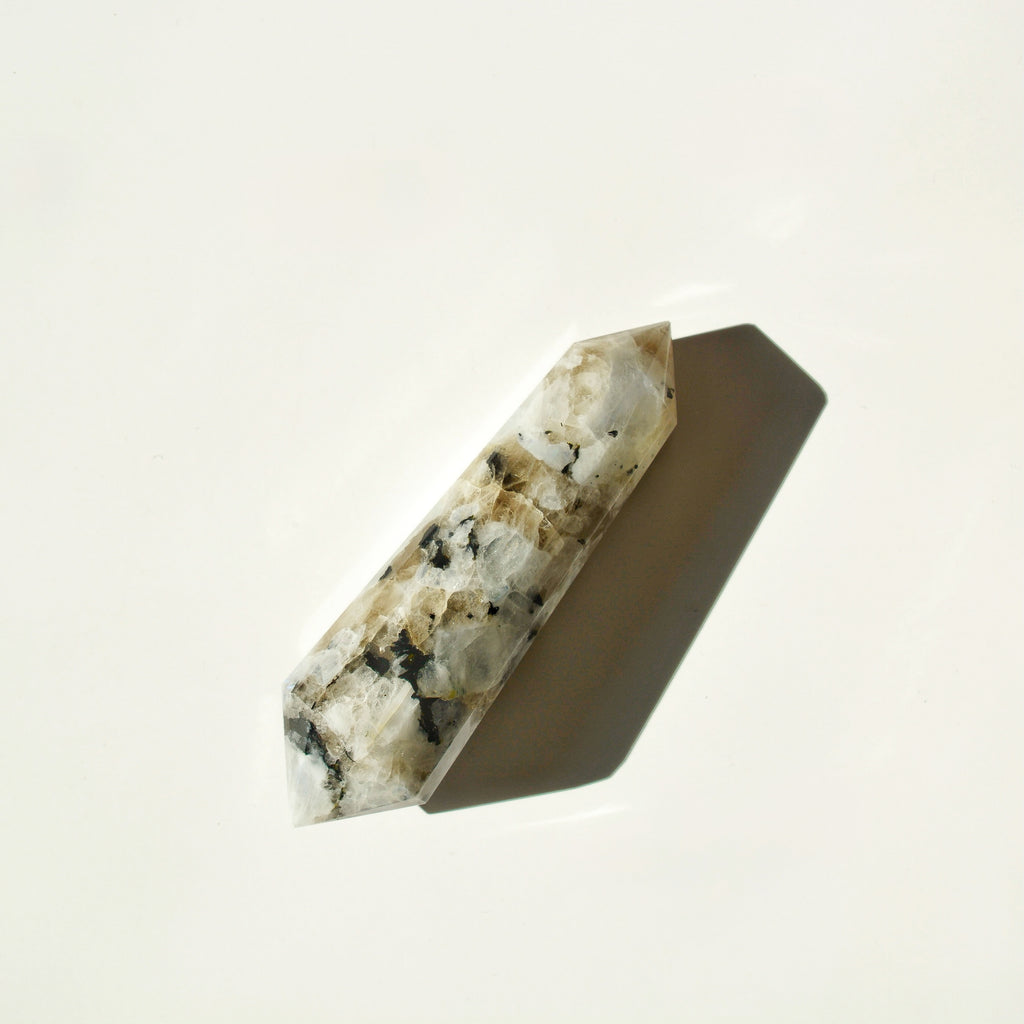 Double Terminated Rainbow Moonstone Wand