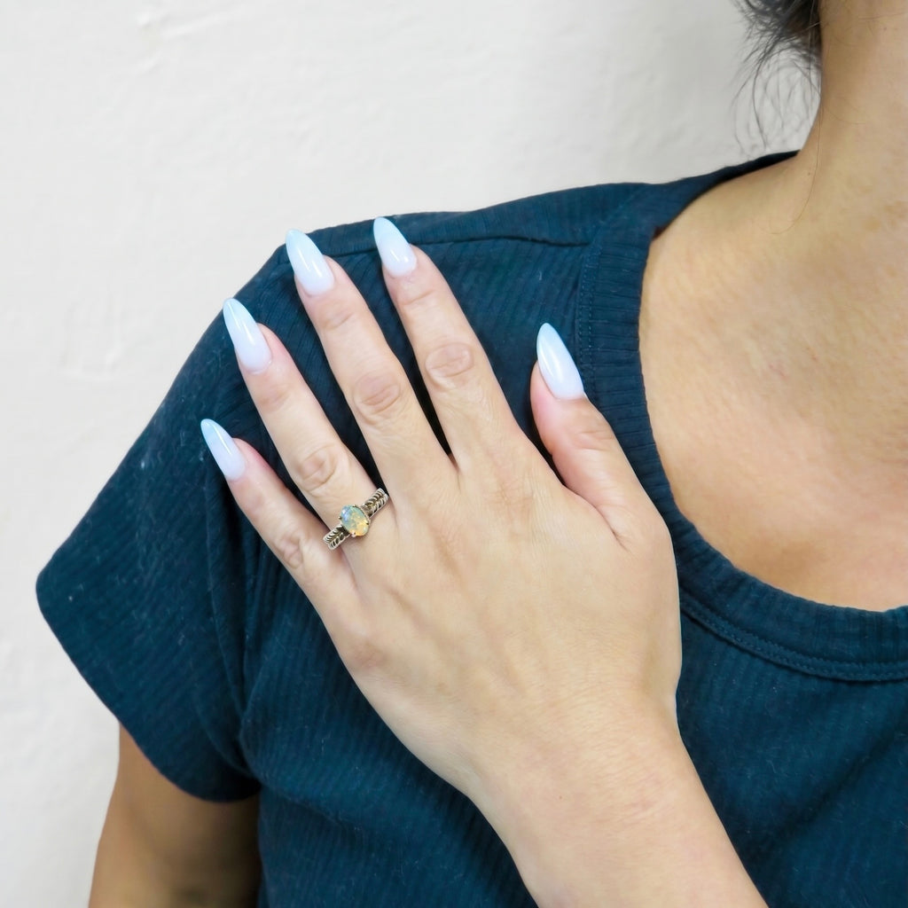 Ethiopian Opal Rope Band Ring | ASCEND
