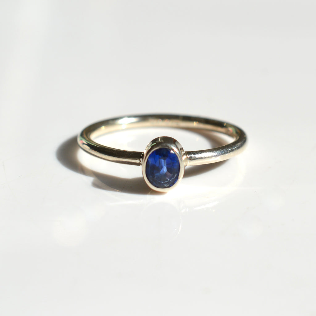 Bezel Set Faceted Kyanite Ring
