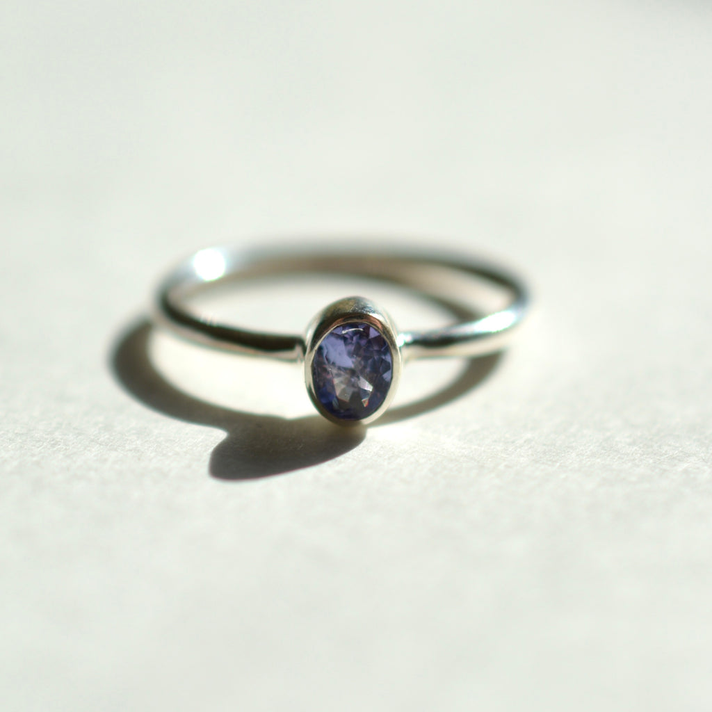 Bezel Set Faceted Tanzanite Ring