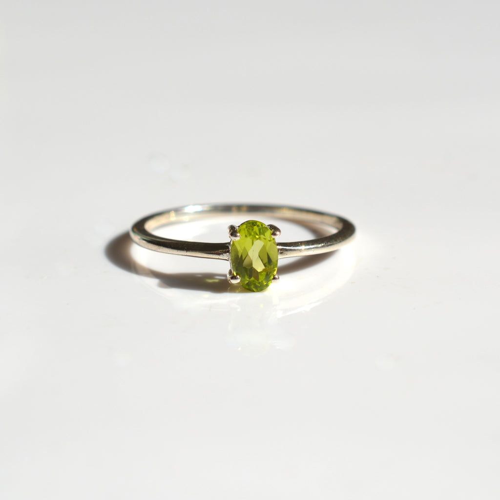Faceted Peridot Ring