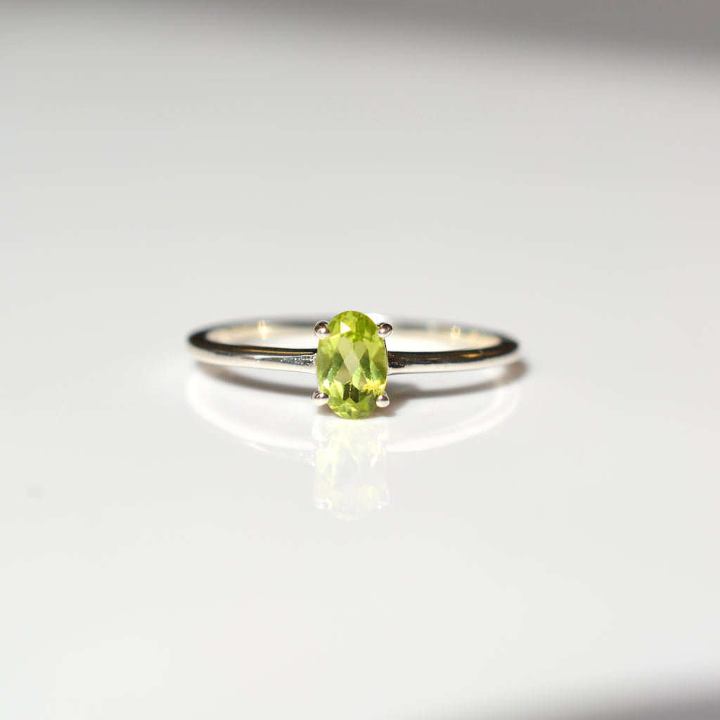 Faceted Peridot Ring