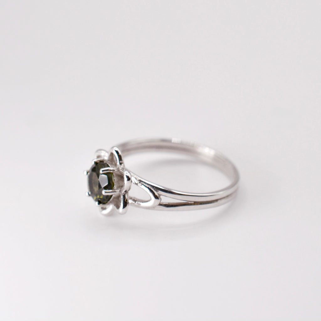 Flora Moldavite Ring