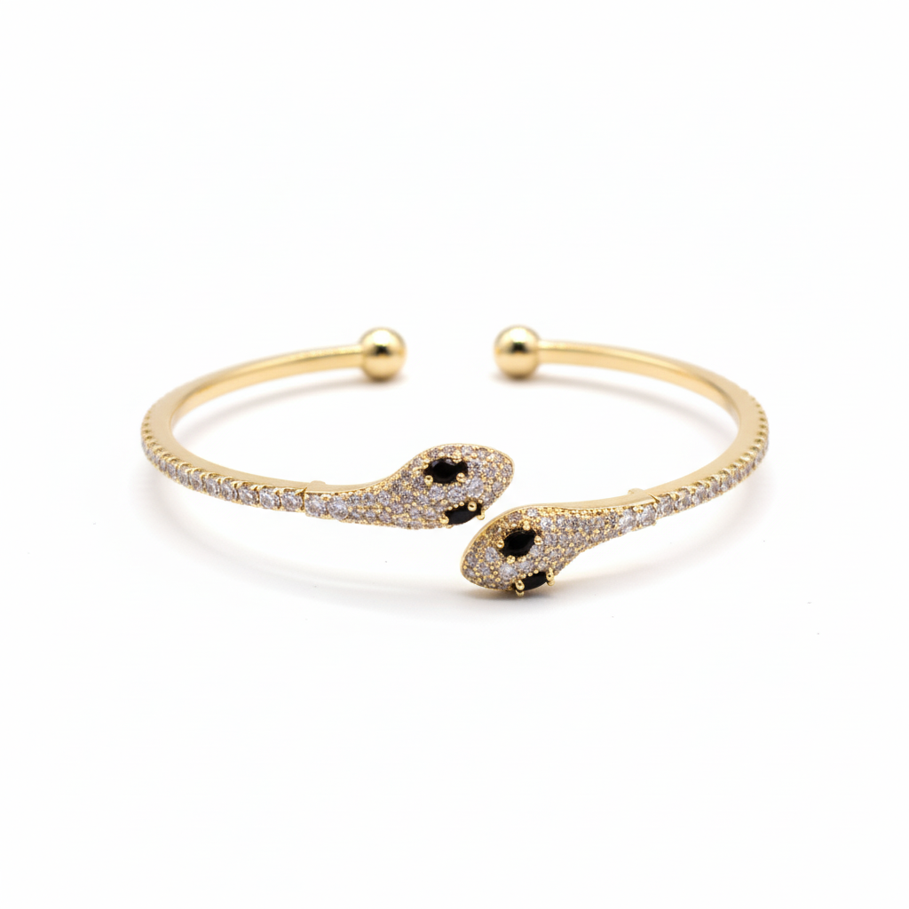 Double Snake Cuff Bracelet
