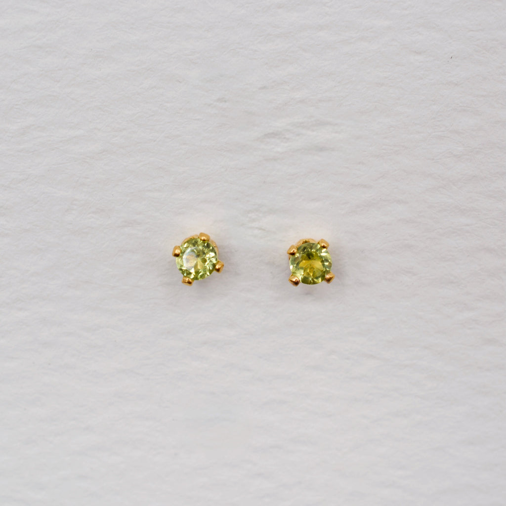 Gold Vermeil 3mm Faceted Birthstone Stud Earrings