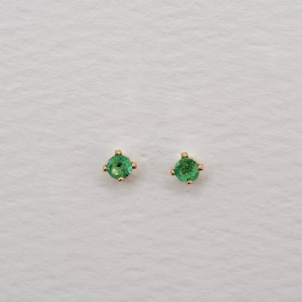 Gold Vermeil 3mm Faceted Birthstone Stud Earrings