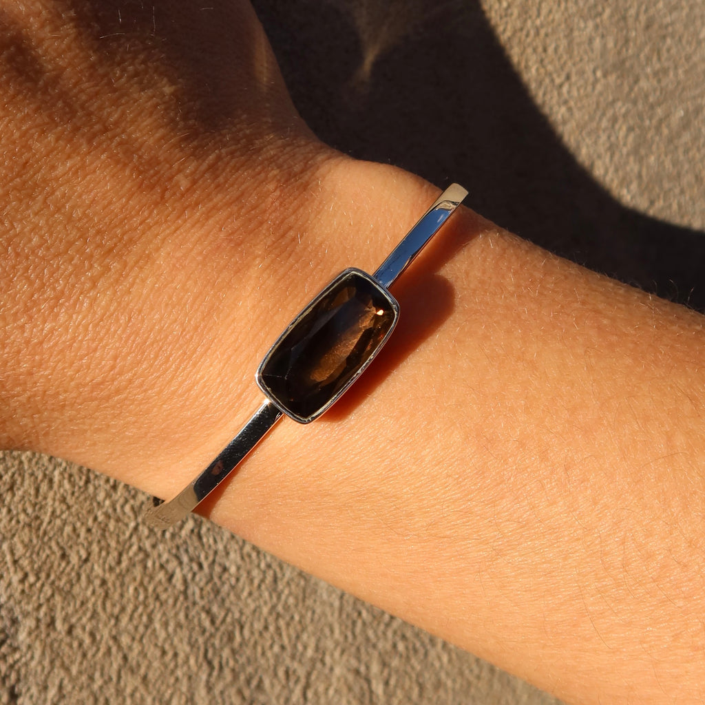 Faceted Smoky Quartz Cuff