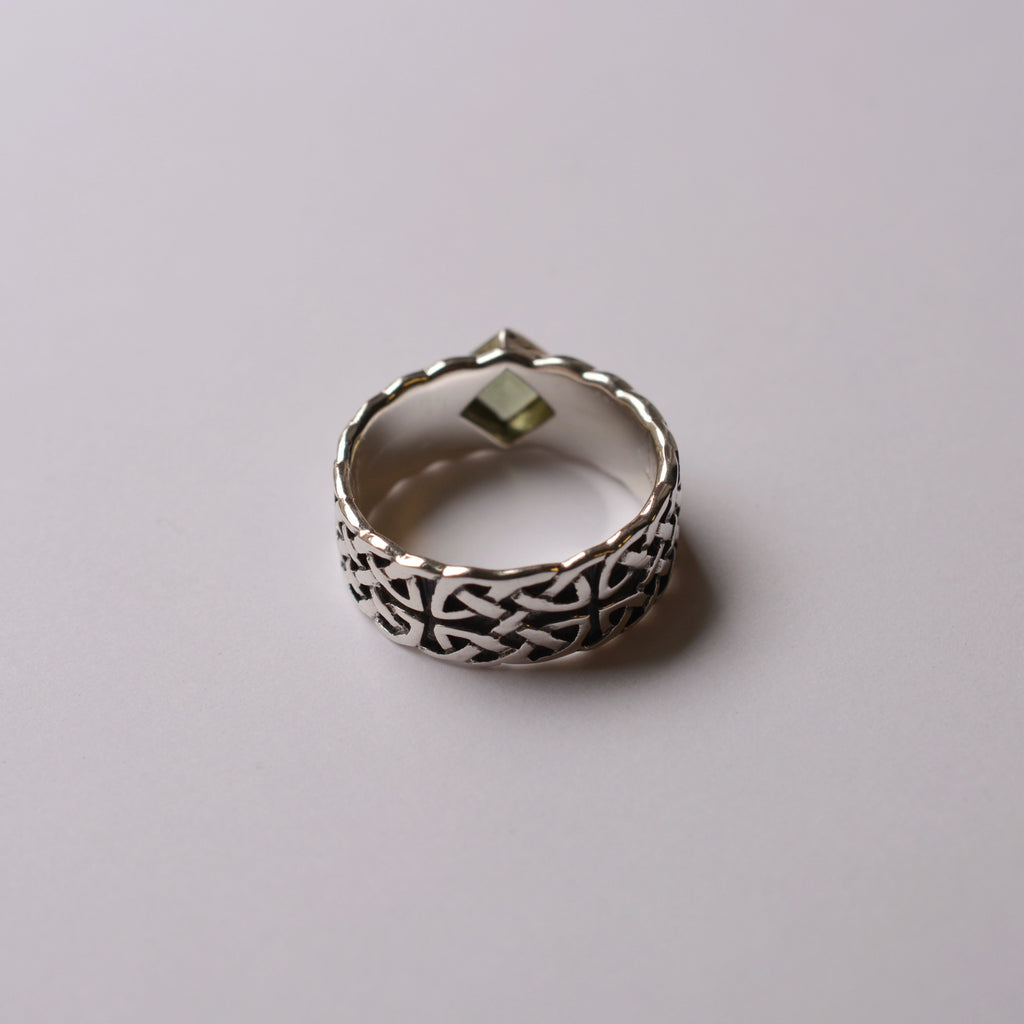 Knots of Transformation Moldavite Ring