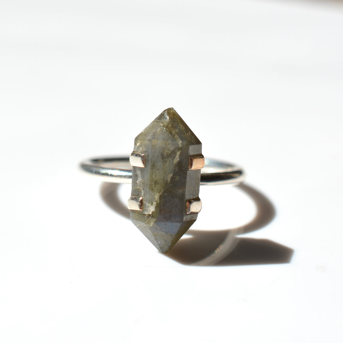 Double Terminated Labradorite Point Ring | ASCEND