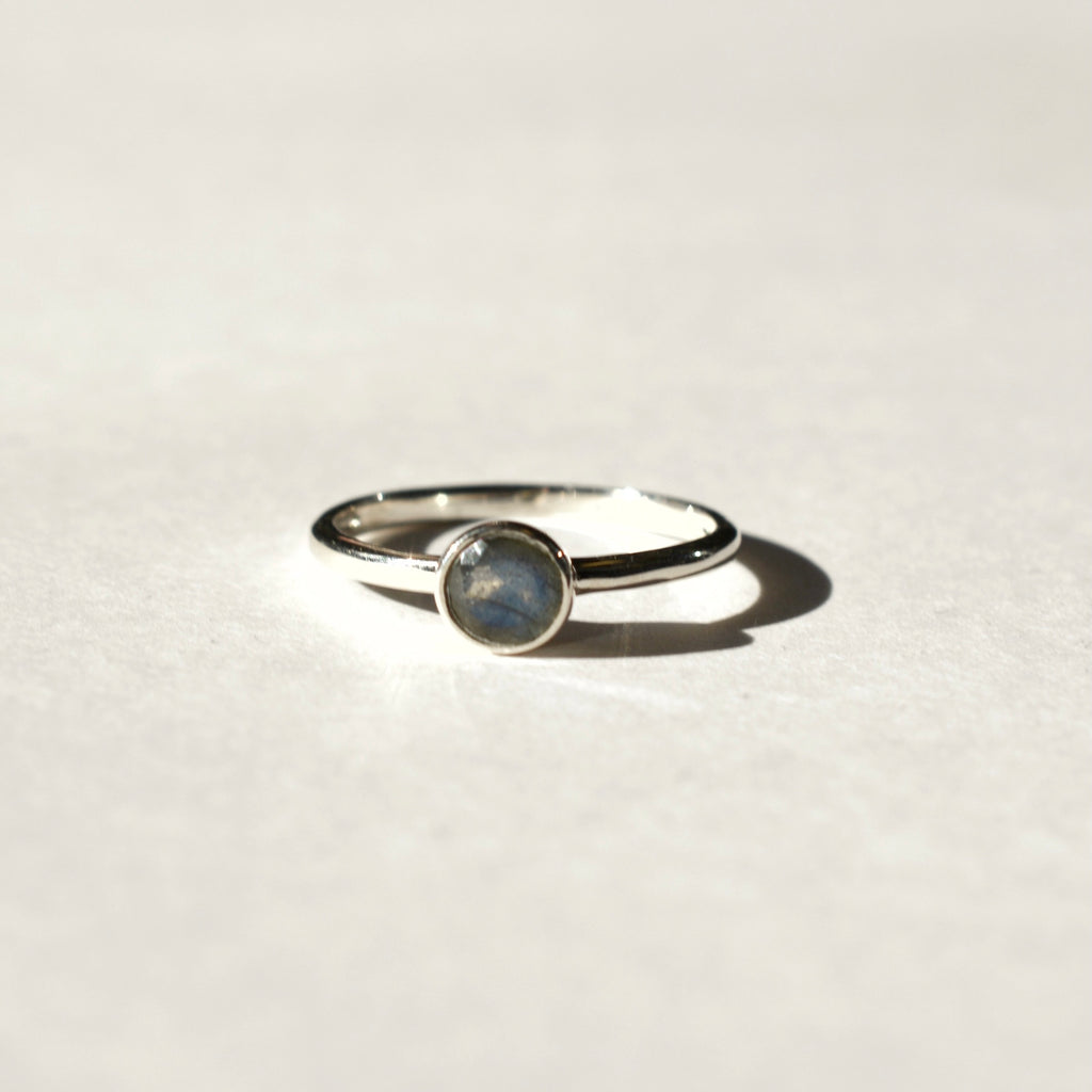 Bezel Set Faceted Labradorite Ring