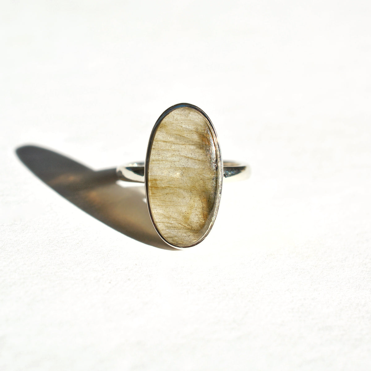 Statement Bezel Set Polished Labradorite Ring | ASCEND