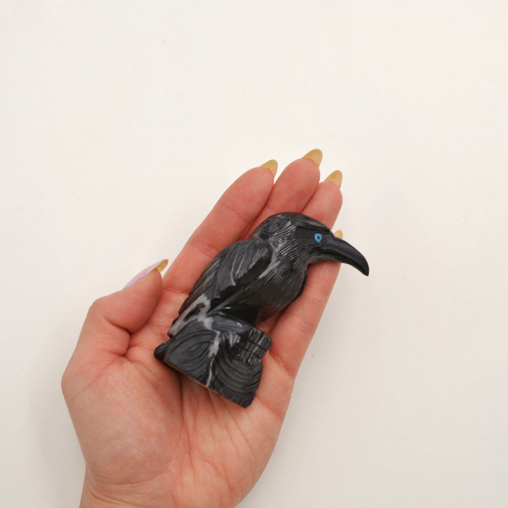 Large Black Onyx Crow