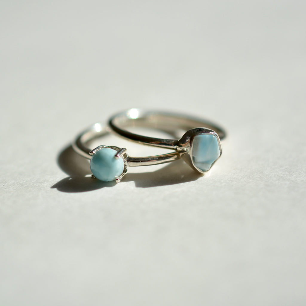 Bezel Set Larimar Ring