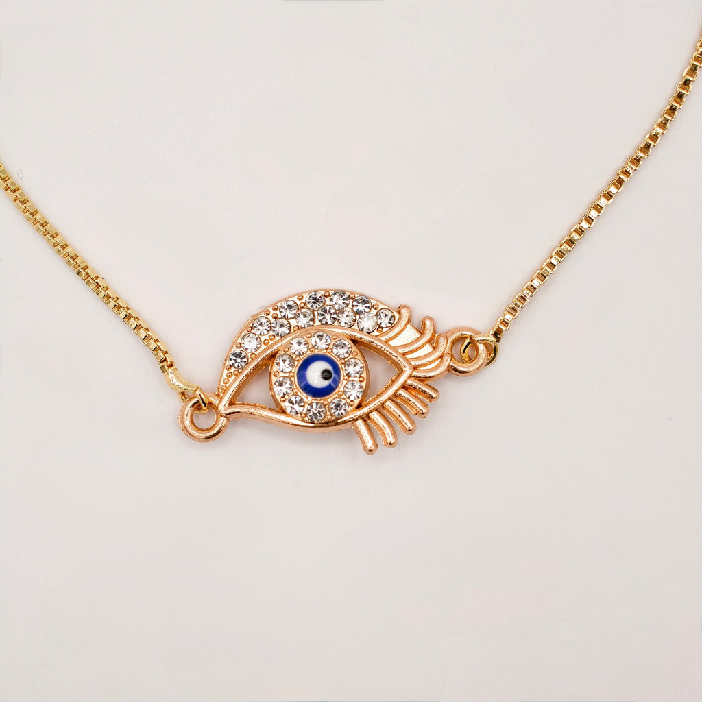 Lashes Evil Eye Slider Bracelet