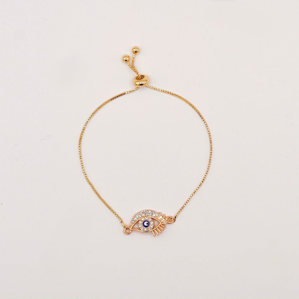 Lashes Evil Eye Slider Bracelet