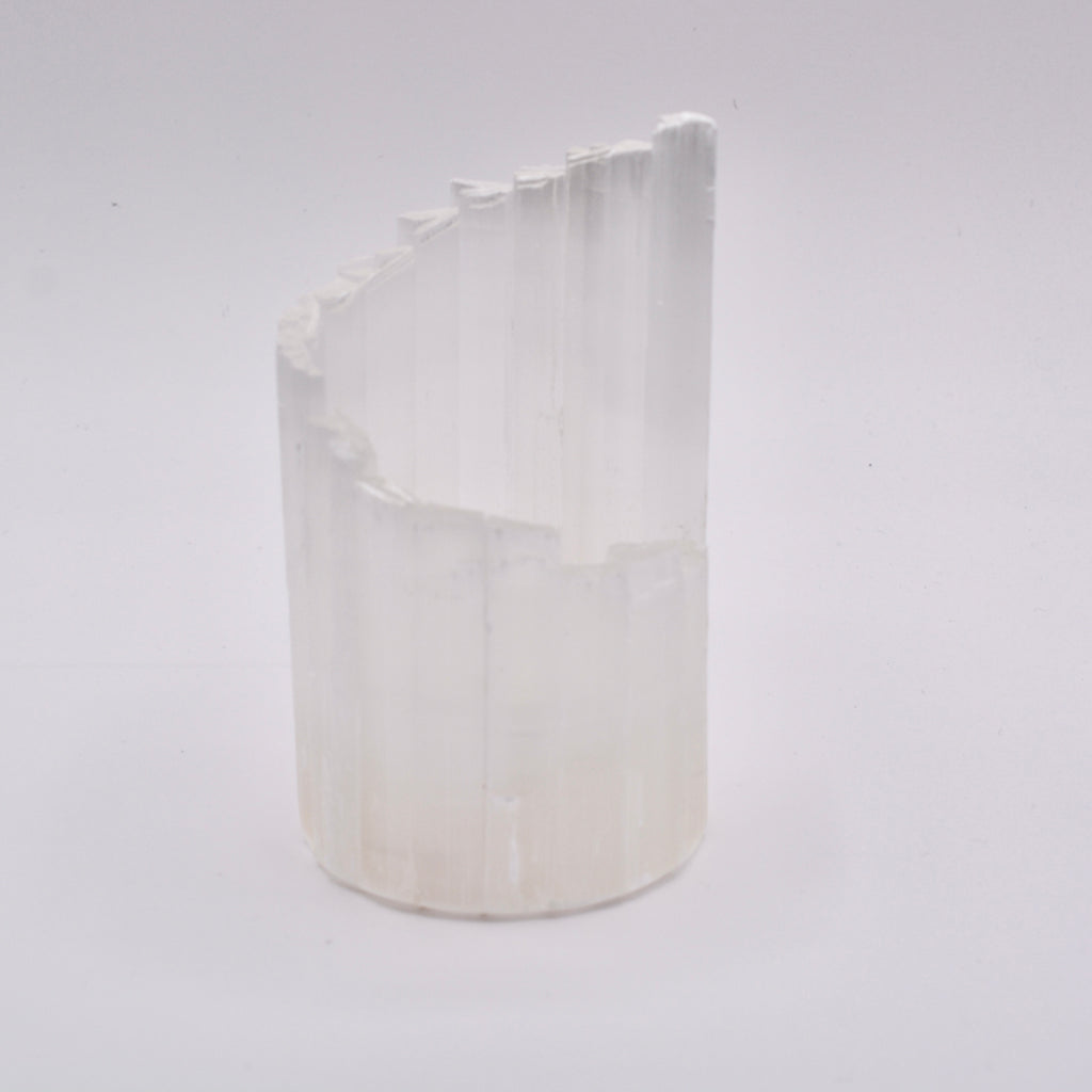 Lightkeeper Rough Cut Selenite Candle Holder
